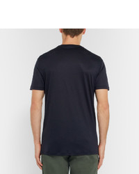 dunkelblaues T-Shirt mit einem Rundhalsausschnitt von Ermenegildo Zegna