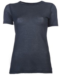 dunkelblaues T-Shirt mit einem Rundhalsausschnitt von Sofie D'hoore