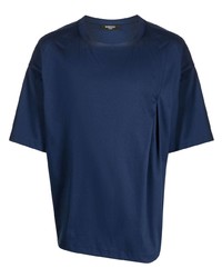 dunkelblaues T-Shirt mit einem Rundhalsausschnitt von SONGZIO