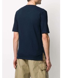 dunkelblaues T-Shirt mit einem Rundhalsausschnitt von Laneus