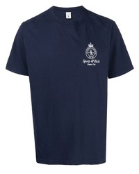 dunkelblaues T-Shirt mit einem Rundhalsausschnitt von Sporty & Rich