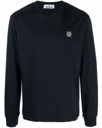 dunkelblaues T-Shirt mit einem Rundhalsausschnitt von Stone Island