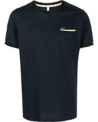 dunkelblaues T-Shirt mit einem Rundhalsausschnitt von Sun 68