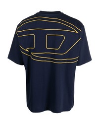 dunkelblaues T-Shirt mit einem Rundhalsausschnitt von Diesel