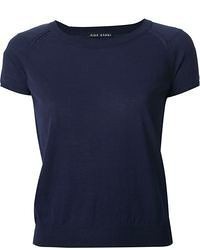dunkelblaues T-Shirt mit einem Rundhalsausschnitt