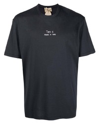 dunkelblaues T-Shirt mit einem Rundhalsausschnitt von Ten C