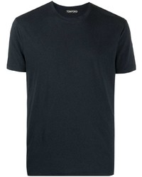 dunkelblaues T-Shirt mit einem Rundhalsausschnitt von Tom Ford