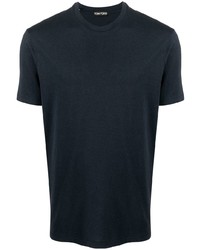 dunkelblaues T-Shirt mit einem Rundhalsausschnitt von Tom Ford