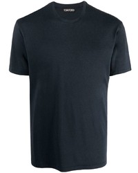 dunkelblaues T-Shirt mit einem Rundhalsausschnitt von Tom Ford