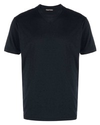 dunkelblaues T-Shirt mit einem Rundhalsausschnitt von Tom Ford