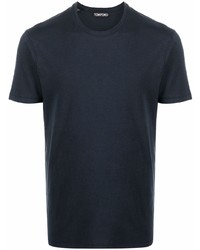 dunkelblaues T-Shirt mit einem Rundhalsausschnitt von Tom Ford