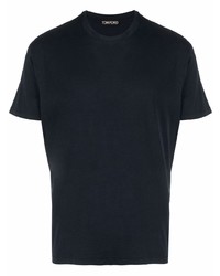 dunkelblaues T-Shirt mit einem Rundhalsausschnitt von Tom Ford