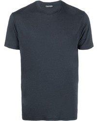 dunkelblaues T-Shirt mit einem Rundhalsausschnitt von Tom Ford