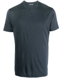 dunkelblaues T-Shirt mit einem Rundhalsausschnitt von Tom Ford