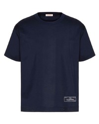 dunkelblaues T-Shirt mit einem Rundhalsausschnitt von Valentino Garavani