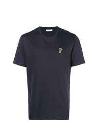 dunkelblaues T-Shirt mit einem Rundhalsausschnitt von Versace Collection