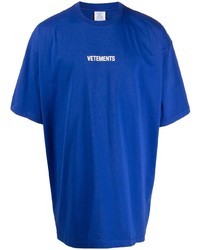 dunkelblaues T-Shirt mit einem Rundhalsausschnitt von Vetements