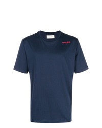 dunkelblaues T-Shirt mit einem Rundhalsausschnitt von Wales Bonner