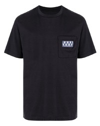dunkelblaues T-Shirt mit einem Rundhalsausschnitt von White Mountaineering