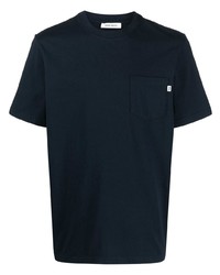 dunkelblaues T-Shirt mit einem Rundhalsausschnitt von Wood Wood