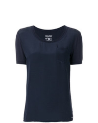 dunkelblaues T-Shirt mit einem Rundhalsausschnitt von Woolrich