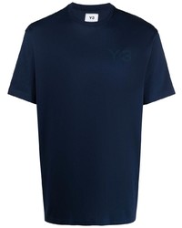 dunkelblaues T-Shirt mit einem Rundhalsausschnitt von Y-3