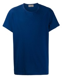 dunkelblaues T-Shirt mit einem Rundhalsausschnitt von Yohji Yamamoto