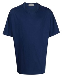 dunkelblaues T-Shirt mit einem Rundhalsausschnitt von Yohji Yamamoto