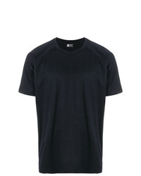 dunkelblaues T-Shirt mit einem Rundhalsausschnitt von Z Zegna