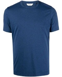 dunkelblaues T-Shirt mit einem Rundhalsausschnitt von Zegna