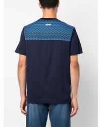 dunkelblaues T-Shirt mit einem Rundhalsausschnitt von Missoni