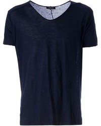 dunkelblaues T-Shirt mit einem V-Ausschnitt von Avant Toi