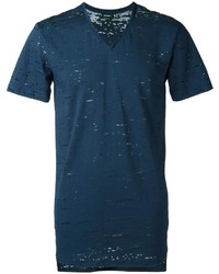 dunkelblaues T-Shirt mit einem V-Ausschnitt von Diesel