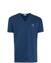 dunkelblaues T-Shirt mit einem V-Ausschnitt von Dolce & Gabbana Underwear
