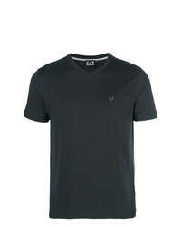 dunkelblaues T-Shirt mit einem V-Ausschnitt von Ea7 Emporio Armani
