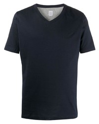 dunkelblaues T-Shirt mit einem V-Ausschnitt von Eleventy