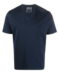 dunkelblaues T-Shirt mit einem V-Ausschnitt von Fedeli