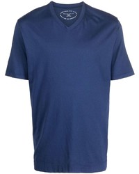 dunkelblaues T-Shirt mit einem V-Ausschnitt von Fedeli