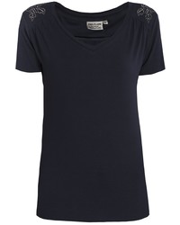 dunkelblaues T-Shirt mit einem V-Ausschnitt von FiNN FLARE