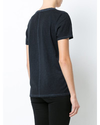 dunkelblaues T-Shirt mit einem V-Ausschnitt von Rag & Bone