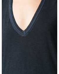 dunkelblaues T-Shirt mit einem V-Ausschnitt von Rag & Bone