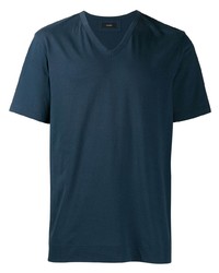 dunkelblaues T-Shirt mit einem V-Ausschnitt von Joseph