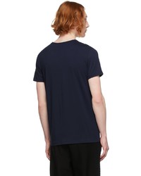 dunkelblaues T-Shirt mit einem V-Ausschnitt von Versace Underwear