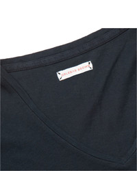 dunkelblaues T-Shirt mit einem V-Ausschnitt von Orlebar Brown