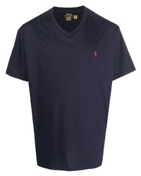 dunkelblaues T-Shirt mit einem V-Ausschnitt von Polo Ralph Lauren