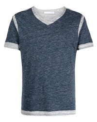 dunkelblaues T-Shirt mit einem V-Ausschnitt von Private Stock