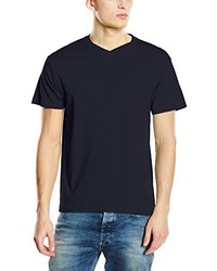 dunkelblaues T-Shirt mit einem V-Ausschnitt von Stedman Apparel