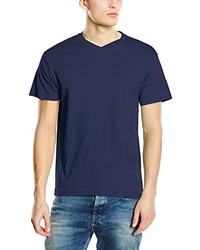 dunkelblaues T-Shirt mit einem V-Ausschnitt von Stedman Apparel
