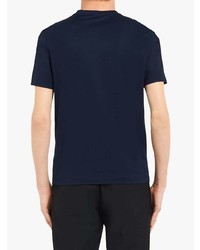 dunkelblaues T-Shirt mit einem V-Ausschnitt von Prada