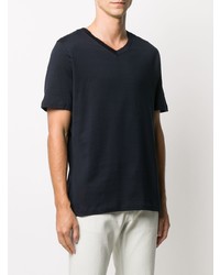 dunkelblaues T-Shirt mit einem V-Ausschnitt von Eleventy